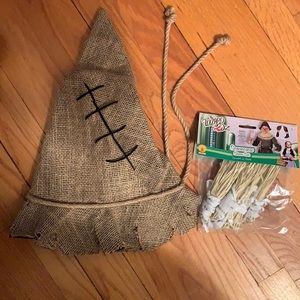 Scarecrow Hat and Straw Kit used for a Halloween Scarecrow costume.